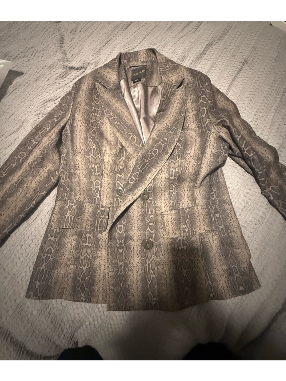 AS by DF Taupe Snake-Print Women's Blazer Jacket